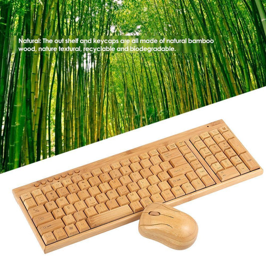 Exotic Bamboo Keyboard and Mouse Set